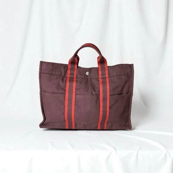 Hermes Burgundy Tote Bag MM - Picture 1 of 10